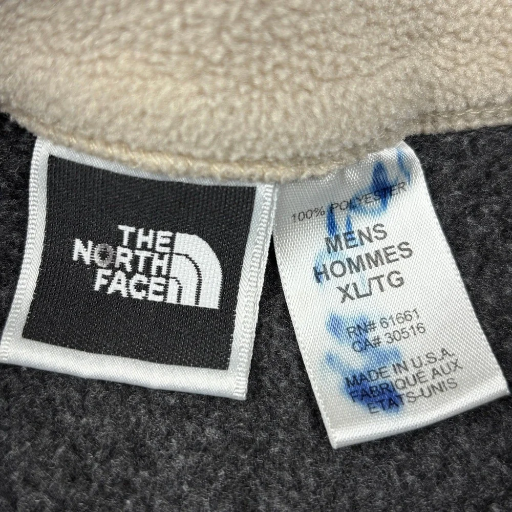 The North Face Mens XL Fleece Vest Charcoal Gray Full Zip Made in USA Vintage